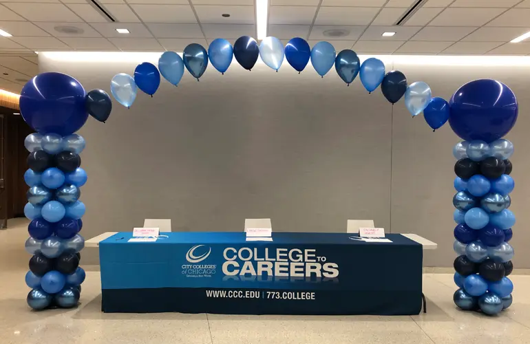 Balloon arch for career event