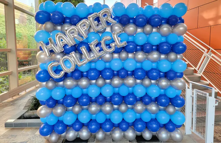 Balloon wall for Harper College