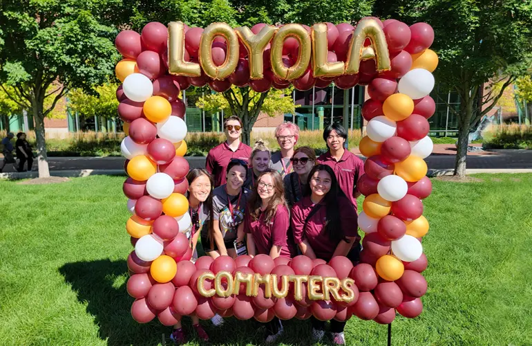 Balloon photo frame for Loyola University student involvement event