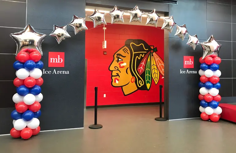 Columns with star arch for Chicago Blackhawks Event