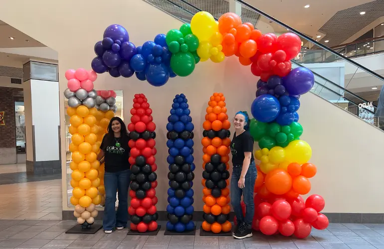 Back to school balloon display in local mall