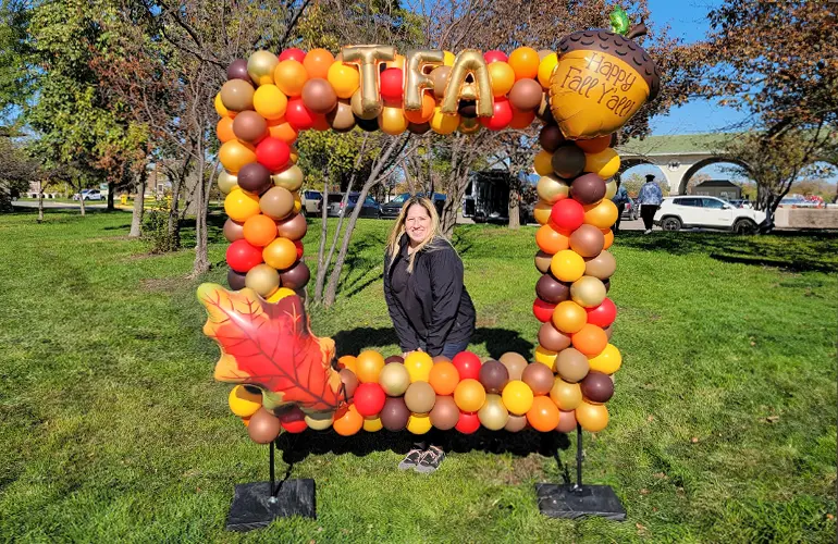 Fall inspired balloon photo frame for festival