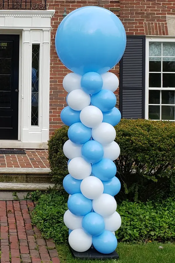 7.5ft classic balloon column in blues 