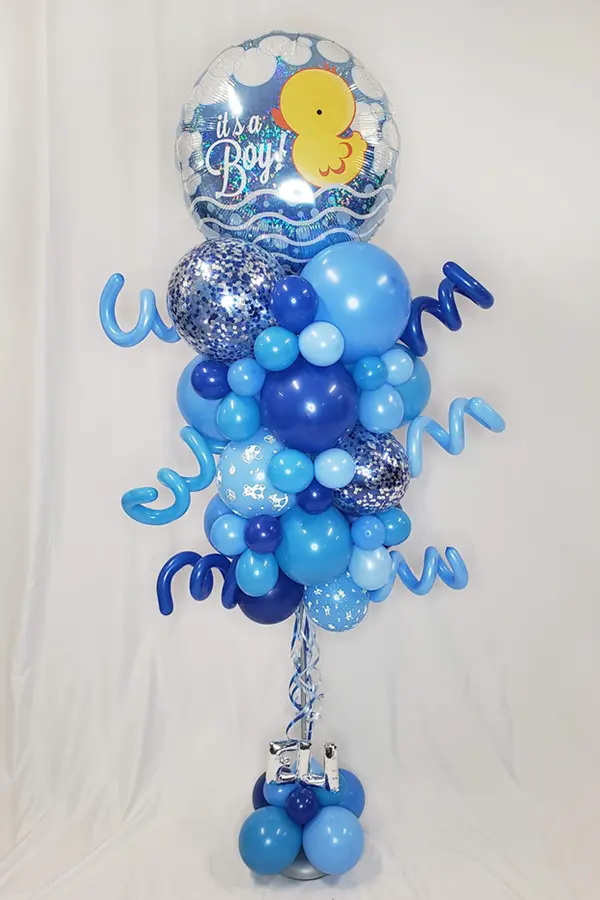It's a boy themed balloon column