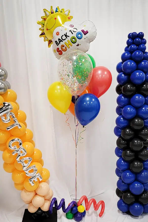 Back to school themed balloon bouquet