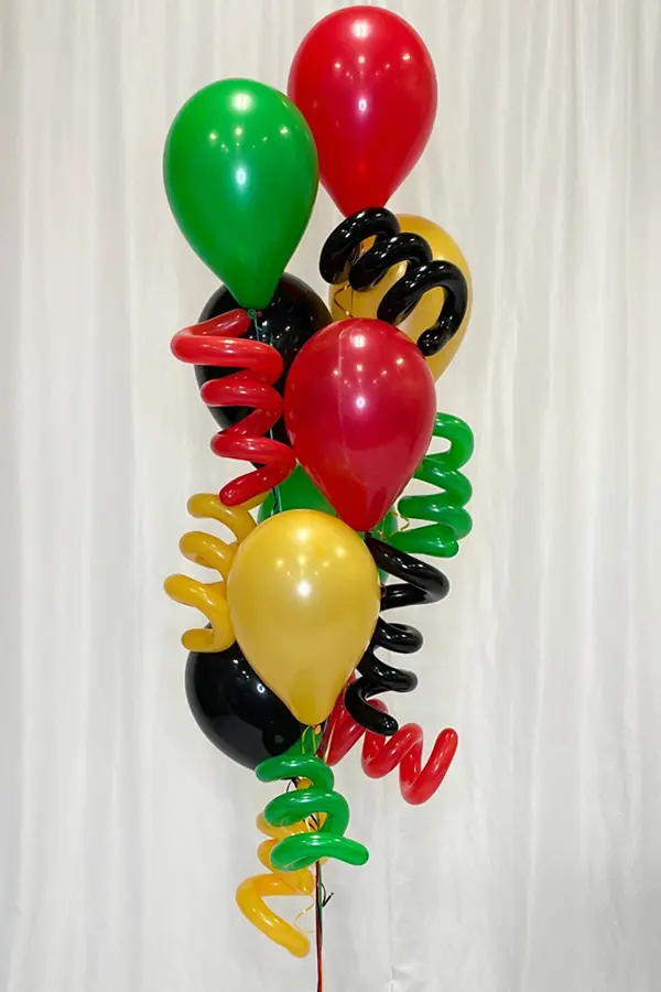A fun twist on a classic balloon bouquet of 8 balloons