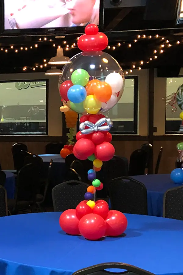 Gumball machine pedestal centerpiece