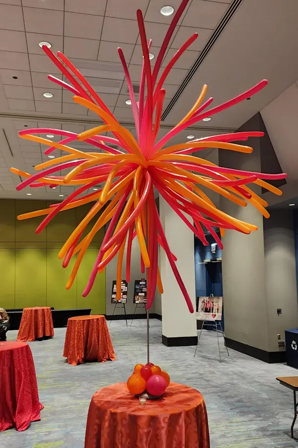 Jumbo firework centerpieces are perfect for bringing attention to your tradeshow or filling up extra space in large venues
