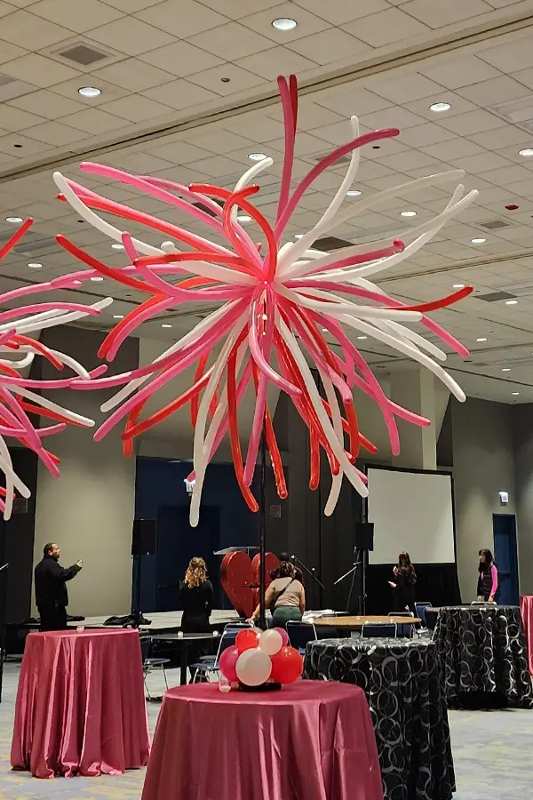 Jumbo firework centerpieces are perfect for bringing attention to your tradeshow or filling up extra space in large venues