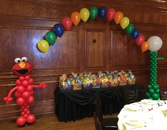 Helium filled topiary balloon centerpiece