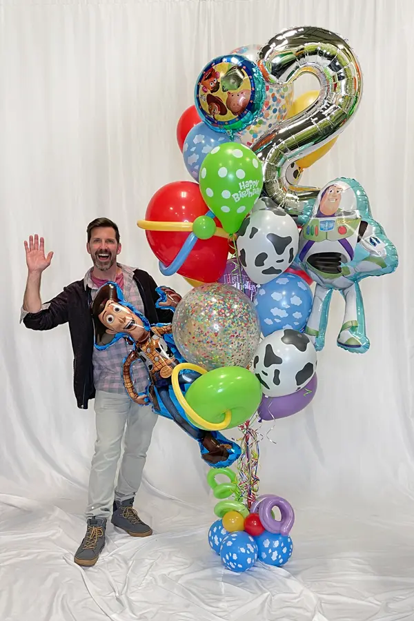 A larger than life balloon bouquet featuring your favorite characters