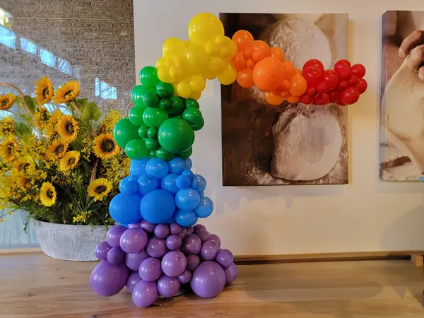 Helium filled topiary balloon centerpiece