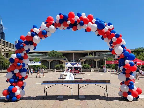 16ft Organic style balloon Arch in school colors