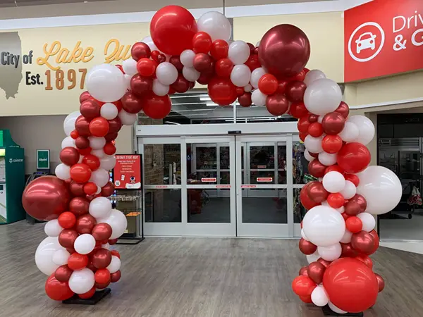 8ft Organic balloon Arch in school colors