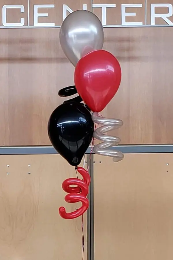 Squiggle balloon bouquet of 3