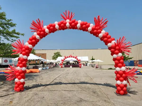8ft firework balloon arch in school colors