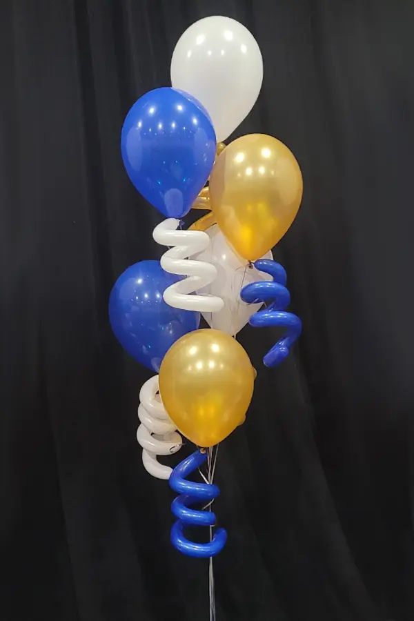 Balloon bouquet of 6 with squiggle accents
