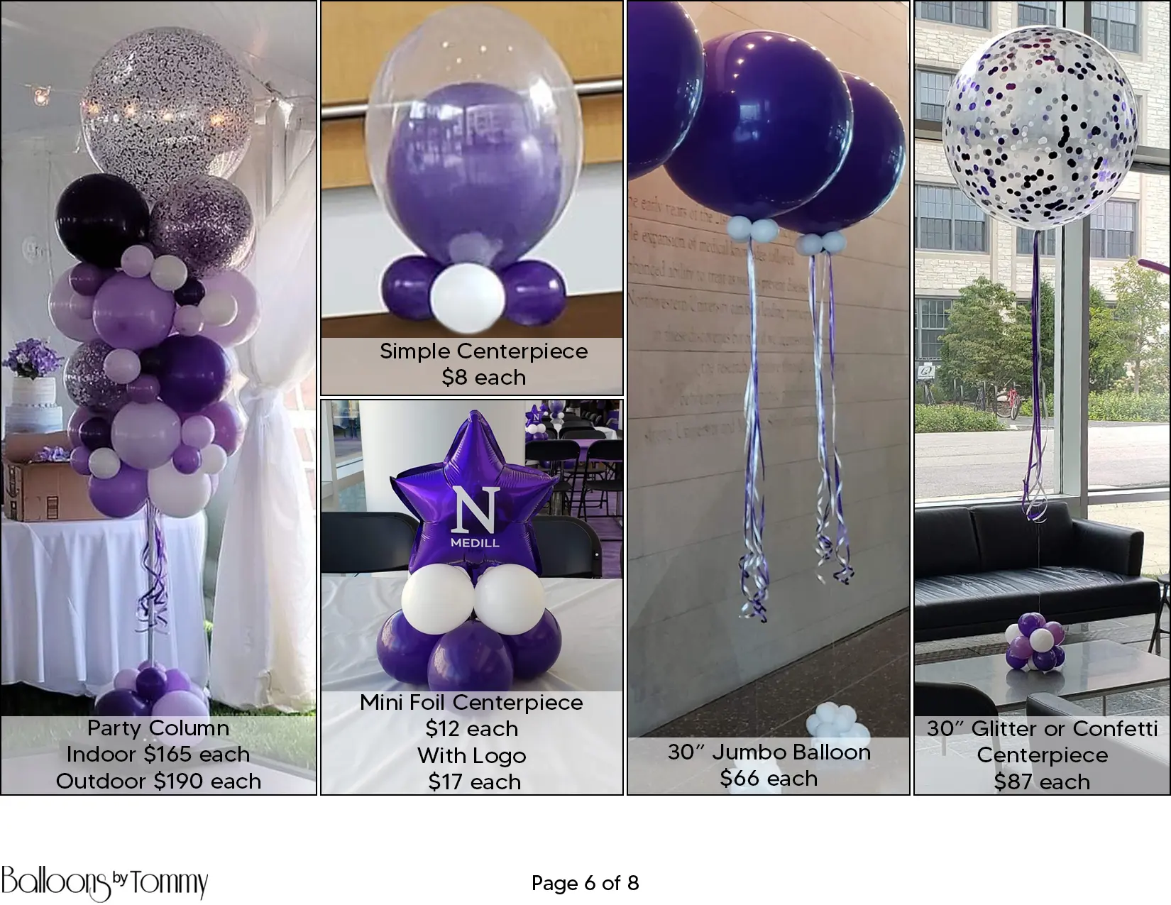 Specialty balloons in school colors for student events