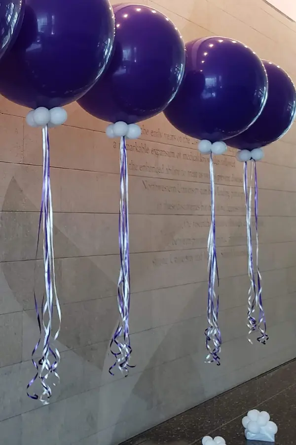 Single jumbo balloon full of helium for room decoration