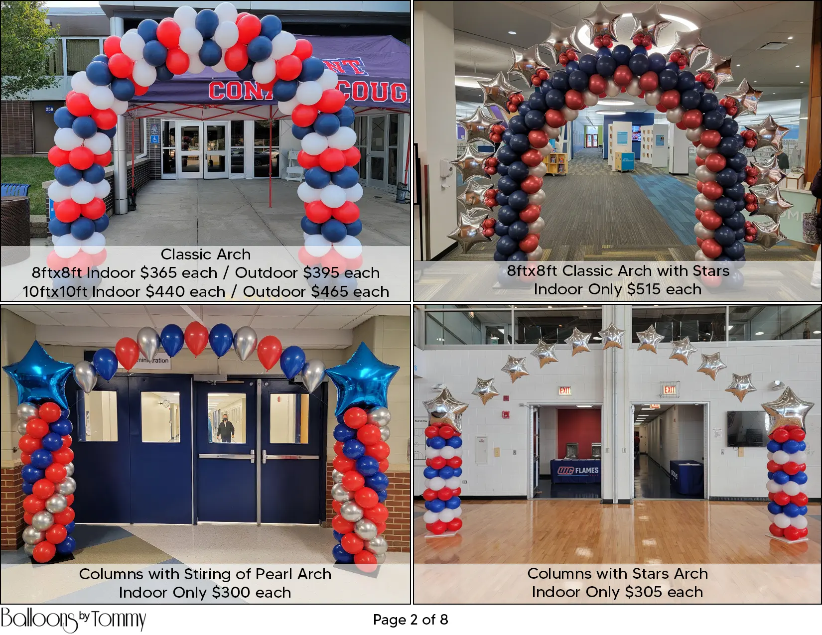 Balloon arches in school colors
