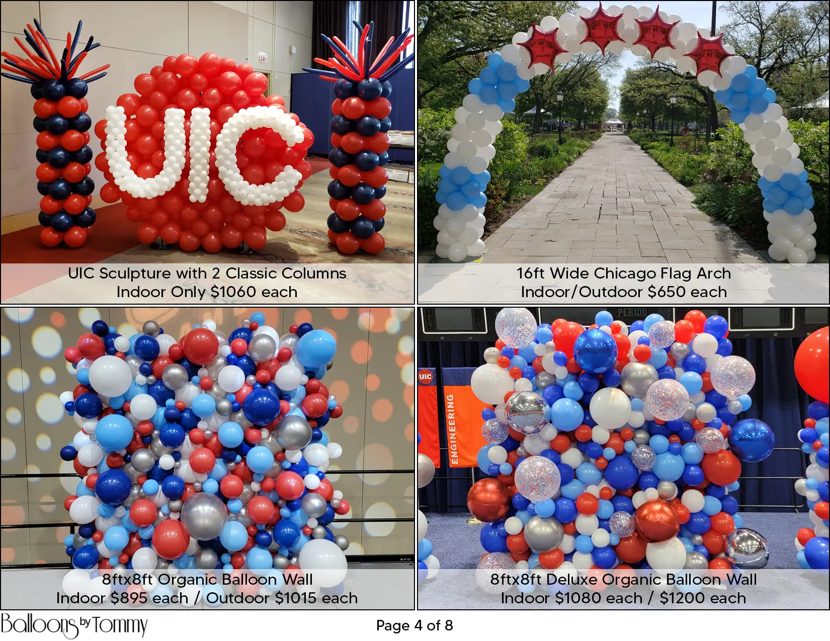 Custom created balloon backdrops for university events