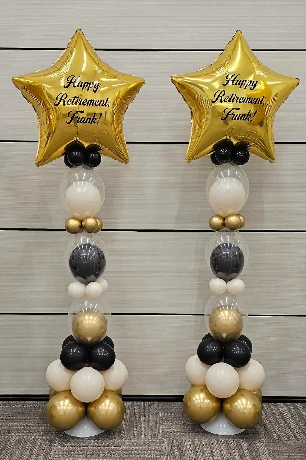 7.5ft Skinny Column with Foil Star Topper