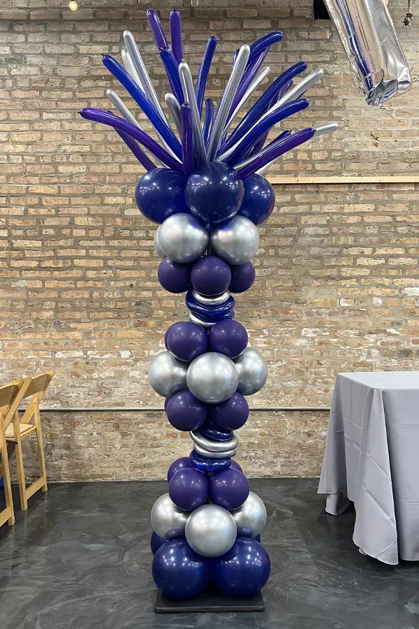 7.5ft Squiggle Balloon Column with Firework Topper