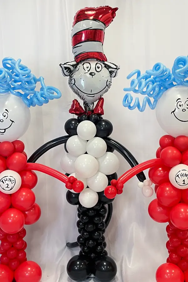 7ft tall Cat in the Hat balloon sculpture