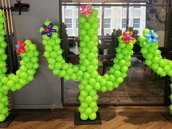Cactus shaped balloon sculpture