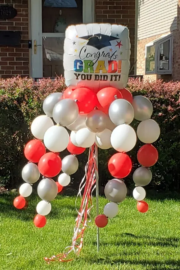 Yard balloon decor that sways with the wind