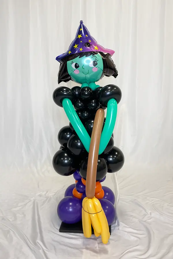 Balloon sculpture of a witch