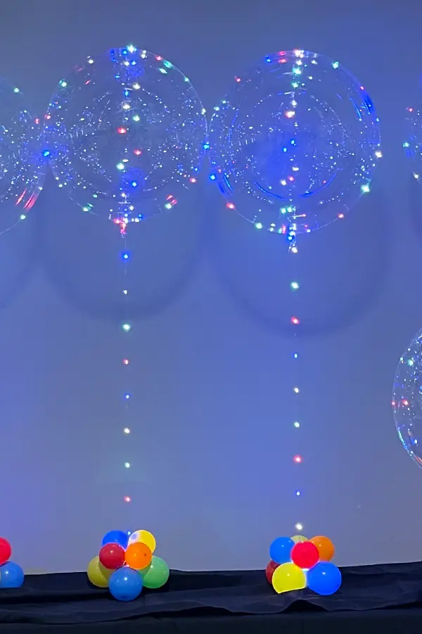 Color LED wrapped balloon centerpiece