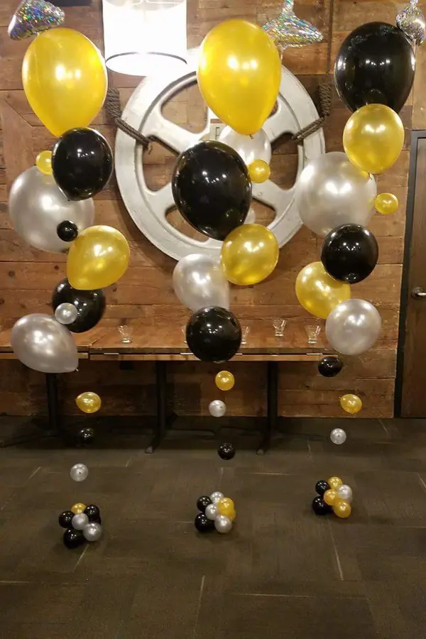 Trendy alternative to a classic bouquet using various balloon sizes creating a look of floating bubbles