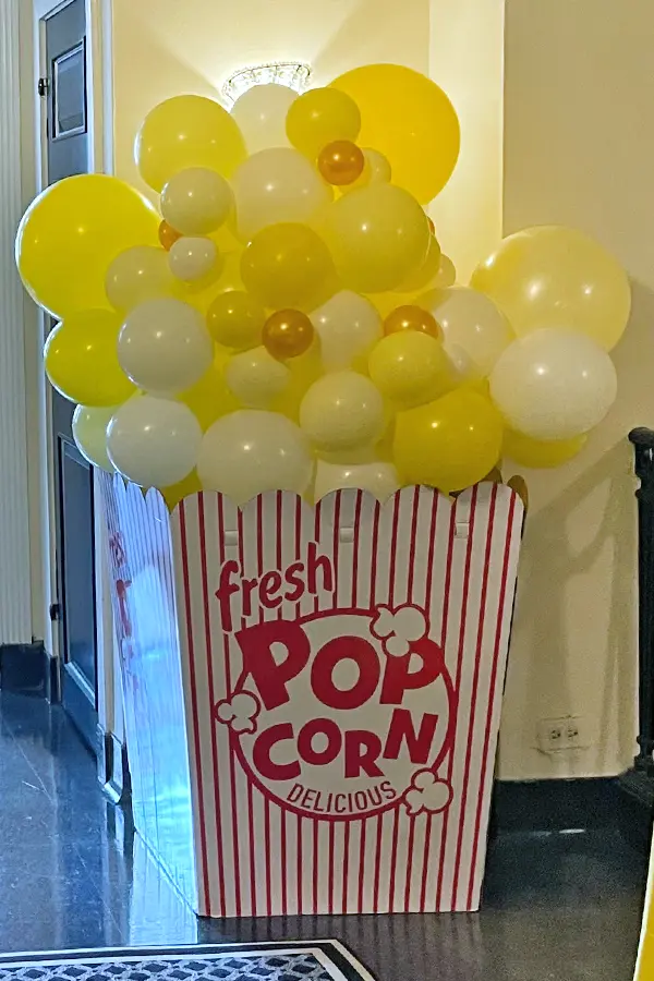 Larger than life balloon popcorn bucket