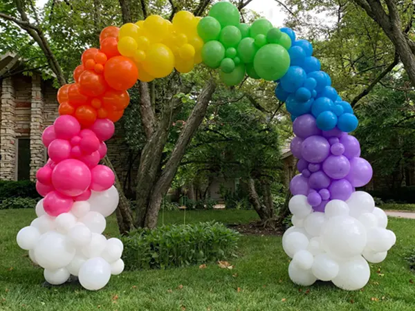 Organic 8ftx8ft rainbow balloon arch