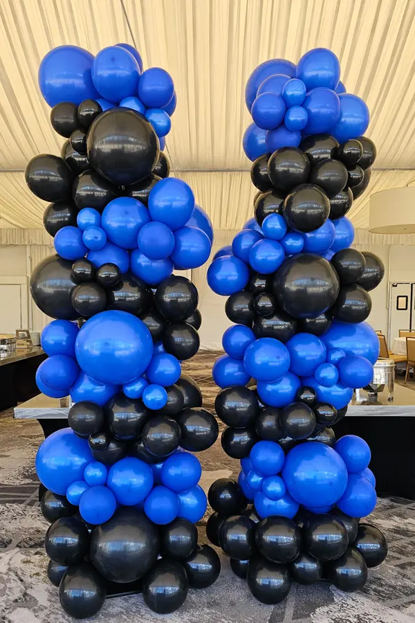 10ft tall organic balloon tower column with no topper