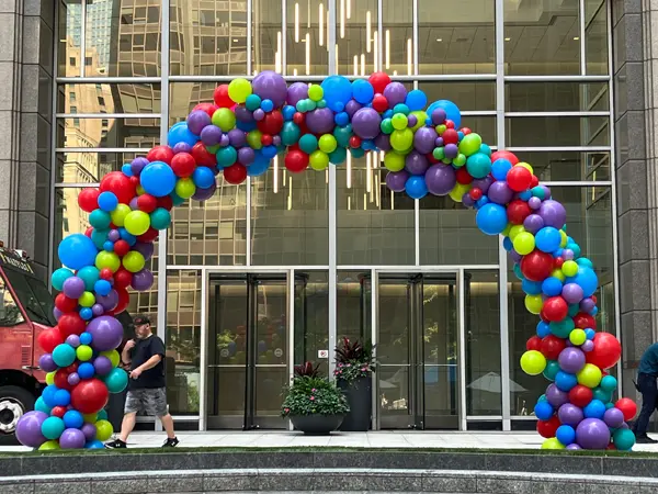 16ft wide organic balloon arch for large venues or outdoor events