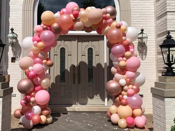 Organic styled balloon arch 8ft8xft available for indoor or outdoor use