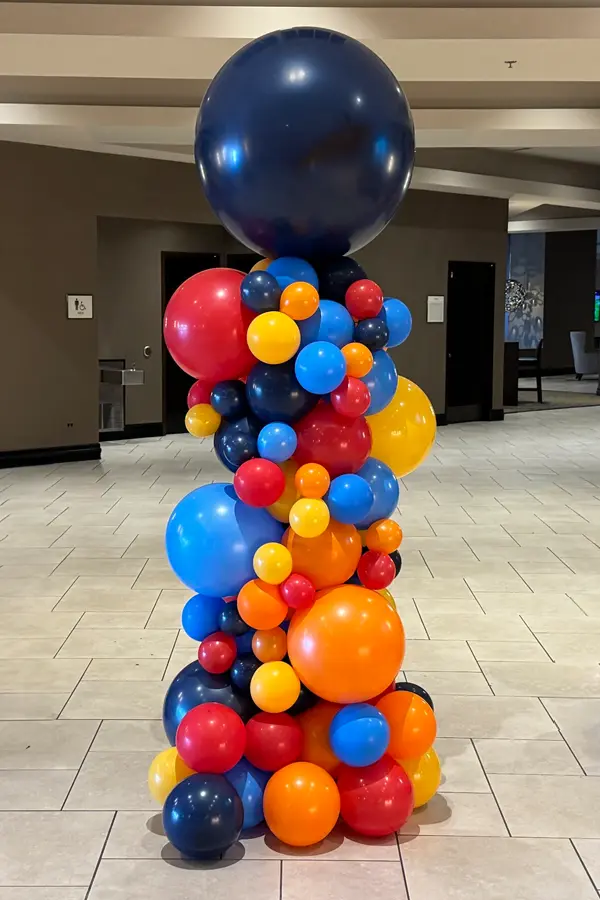 Organic styled balloon column to add a bit more flair to your decor