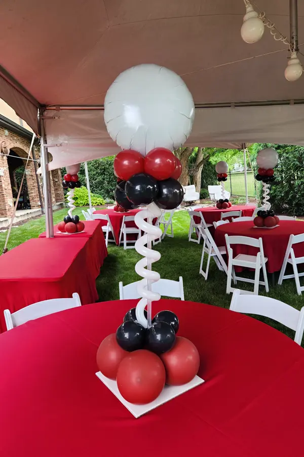 Small foil pedestal centerpiece