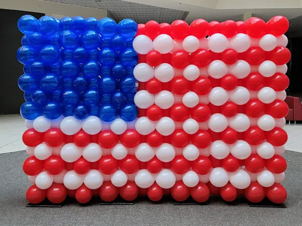 This large balloon wall is perfect for celebrating and honoring America!
