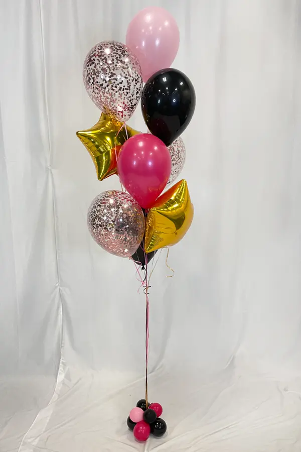 Sparkly balloon bouquet with glitter and foil accents