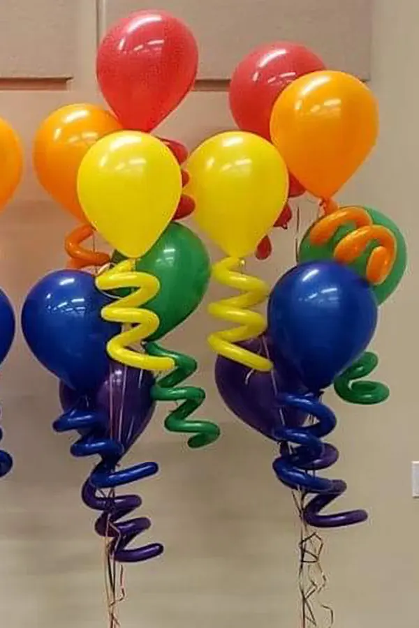 Squiggle balloon bouquet of 6