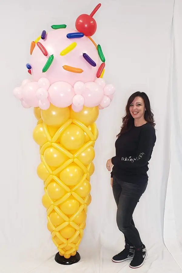 7.5ft tall Ice Cream Cone balloon sculpture