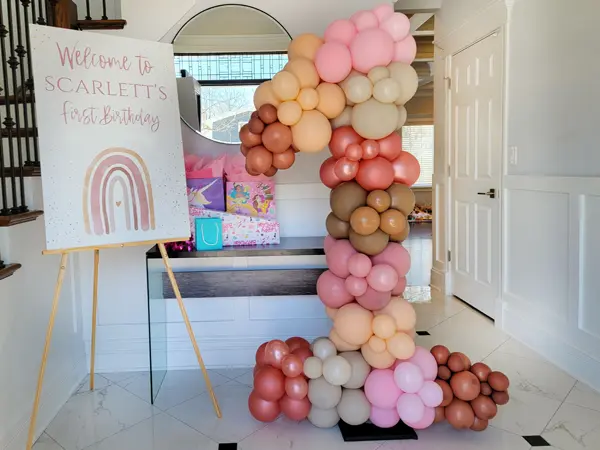 5ft tall organic balloon letter or number sculpture
