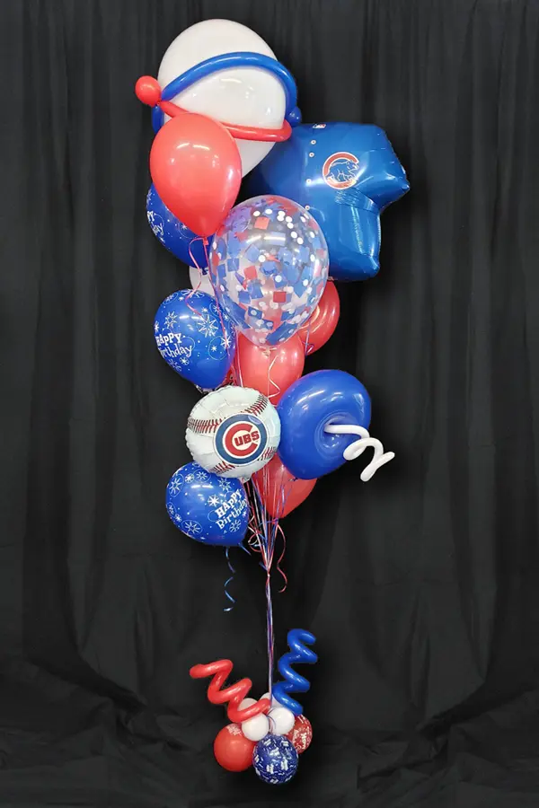 Deluxe balloon bouquet with matching team foils and balloon colors