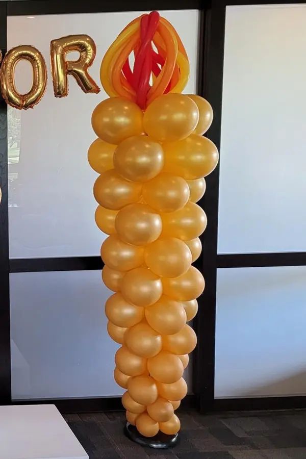 Olympic torch balloon sculpture