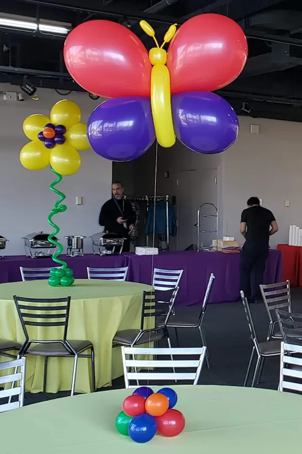 Helium butterfly balloon centerpiece