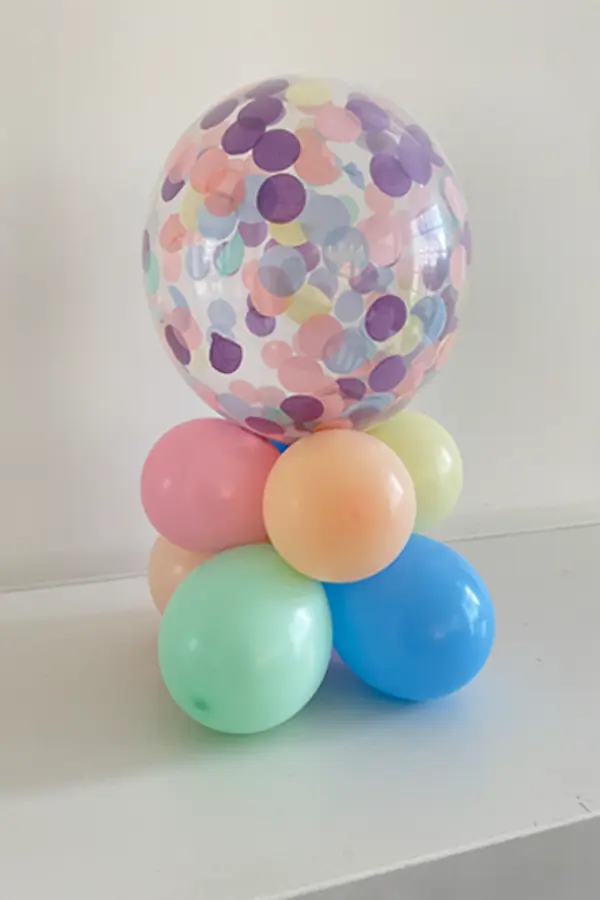 Mini confetti balloon centerpiece