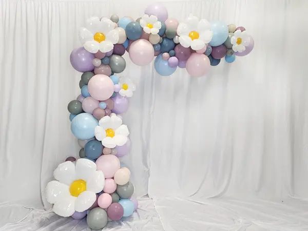 8ftx8ft spring themed organic balloon wave
